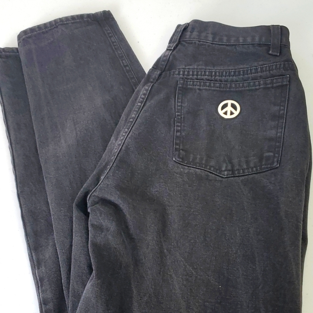 Moschino Black Jeans Peace Sign